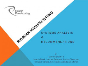 Riordan Manufacturing Flow Chart