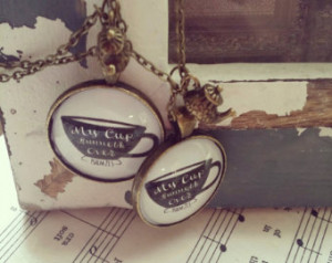 bible verse My cup runneth over quo te pendant necklace ...