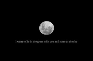grass, lie, love, moon, night, quote