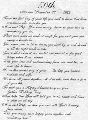 1960s - Charlie and Merle 1989 - 50th wedding anniversary poem