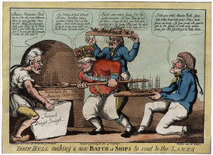 Cartoon satirizing Royal Navy during War of 1812