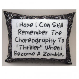 ... Funny Quote, Black and White Pillow, Zombie Quote. $25.00, via Etsy