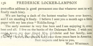 FREDERICK LOCKER LAMPSON A CHARACTER SKETCH WITH A SMALL SELECTION