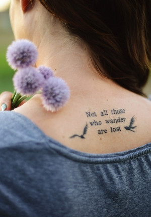 Tattoo, flowers, lord of the rings, quote,