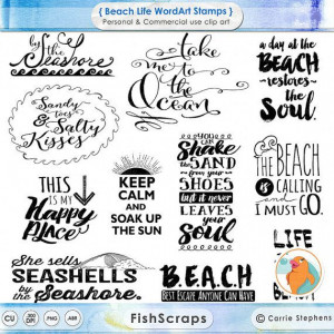 Summer Beach Life WordArt - Title Quotes for personal and commercial ...