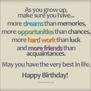 ... acquaintances. May you have the very best in life. Happy Birthday