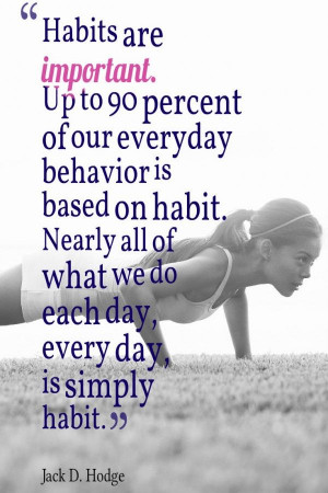 ... habit. Nearly all of what we do each day, every day, is simply habit
