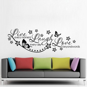 Details about Live every moment laugh every day wall decal removable ...