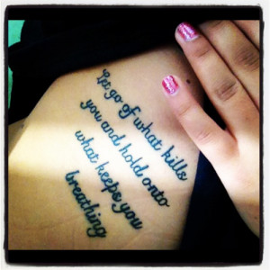 Side quote tattoos for girls6851