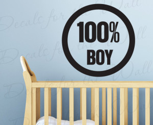 Wall Quote Decal Sticker Vinyl Lettering Large All Boy Nursery Baby's ...