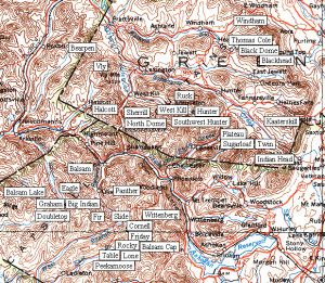 Catskill 3500 Peaks Map