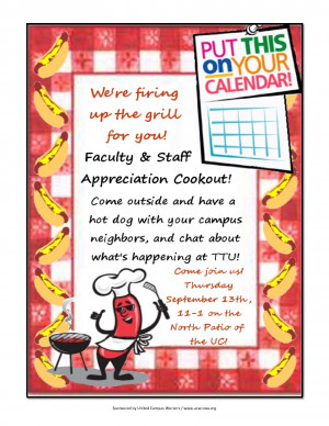 TTU Faculty & Staff Appreciation Cookout!