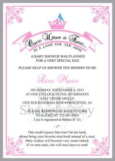 25 Princess Baby Shower Invitations with Cinderella-Inspired Design ...