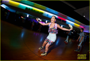 Katy Perry & Amber Heard: Johnny Wujek's Rollerskating Birthday Party!
