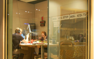Laughing in the studio with Tom Ashbrook at On Point (you can just ...