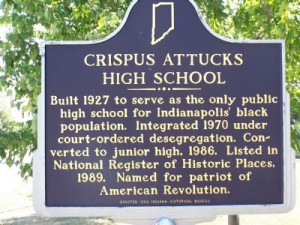 Crispus Attucks High School Marker Photo, Click for full size