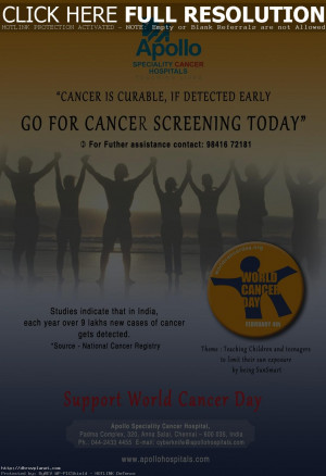 Please find below World Cancer Day 2013 : Wallpapers, Quotes, SMS and ...