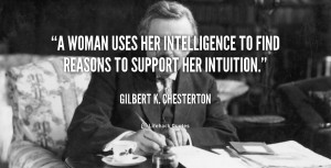 woman uses her intelligence to find reasons to support her intuition ...