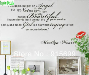 Marilyn Monroe Quote Wall Vinyl Decal Sticker I am good, but not ...