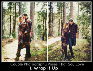 Couples Photography Poses Blanket Wrapped Engagement Pics
