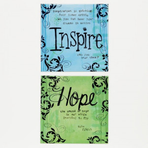 World Market: Hope and Inspire Metal Plaques, Set of 2