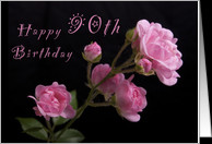 Happy 90th Birthday, Pink roses card - Product #1063259