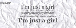 Facebook time cover of just a girl quote.