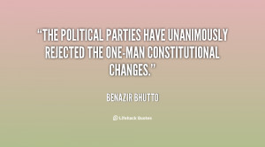 The political parties have unanimously rejected the one-man ...