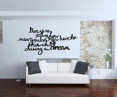 ... Our Designs » Vinyl Wall Decal Sticker Chasing Dreams Quote #OS_MB284