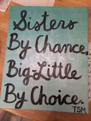 Ombré and sparkly big-little quote canvas #sorority #crafts