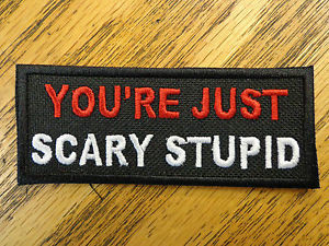 Youre-just-scary-stupid-Funny-Sayings-Motorcycle-Outlaw-Biker-Patch ...
