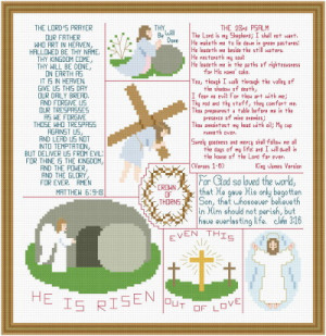cross stitch pattern Religious Easter Images and Verses