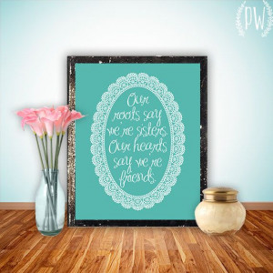 Sisters Quote Printable, Print Art Poster wall decor, typography ...