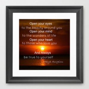 Maya Angelou Quote Framed Art Print by Laura Santeler - $30.00 #sunset ...