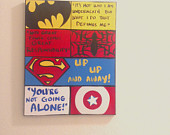 Custom Order Canvas Wall Art: Kids Superhero Quotes, Comic Book Style ...