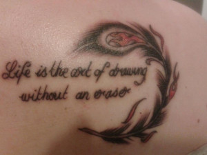 phoenix feather tattoo by 01NatBat