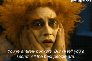 Gif cita johnny depp alice in wonderland el sombrerero loco