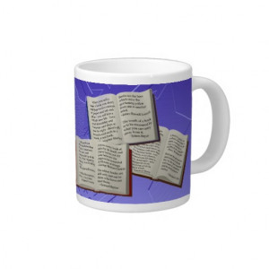 Brain Food Books Quotes Blue Stars Jumbo Mug