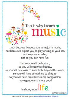 This is why I teach music poem. More