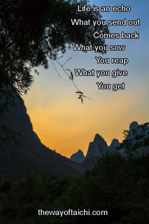 Tai Chi Inspiration - Life is an echo Photo from at the Li river ...