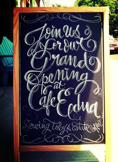 ... Ro #chalk #art #cafe #coffee #restaurant #streetsign #greenpoint