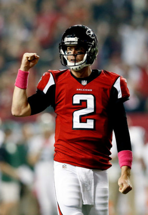 Matt Ryan Quarterback Matt Ryan 2 of the Atlanta Falcons reacts after