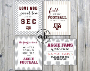 Texas A&M Aggie Printable Football Signs (set of 4) ...