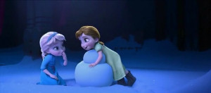 Elsa and Anna club (frozen) building a snow man