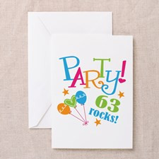 63rd Birthday Party Greeting Cards (Pk of 10) for