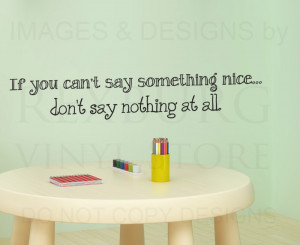 ... Sticker Quote Vinyl Art If You Can't Say Something Nice Bambi B74