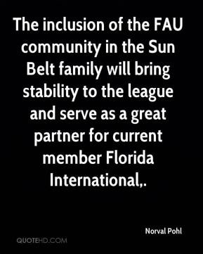 The inclusion of the FAU community in the Sun Belt family will bring ...