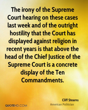 of the Supreme Court is a concrete display of the Ten Commandments