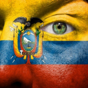Ecuador Flag in Face | This Image available in resolution: 1000×1000