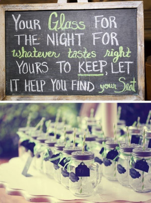 Mason jars as favors, drink glasses and place cards. Genius ...